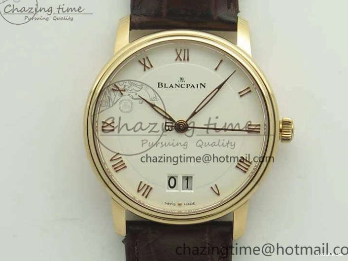 0519 FreshLook Villeret 6654 SS Complicated Function OMF 1:1 Best Edition White Dial On Brown Leather Strap A 8119